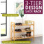 9 Pair Stackable Solid Wood Shoe Rack