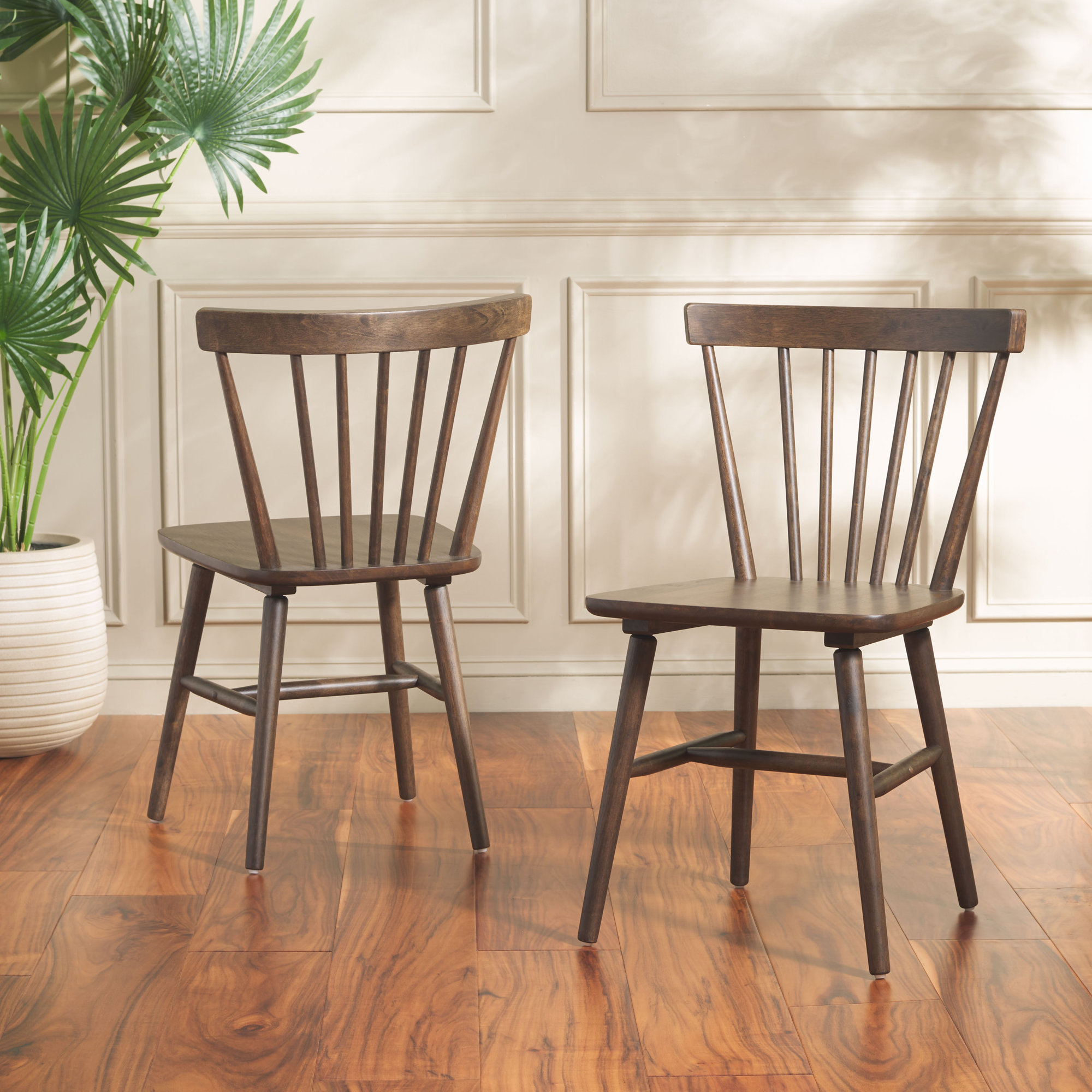 Antoya Solid Wood Dining Chair, Dark Walnut