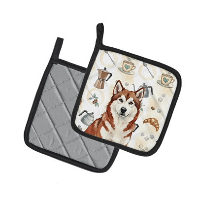 Paire de poignées rouges et blanches Malamute Alaskan