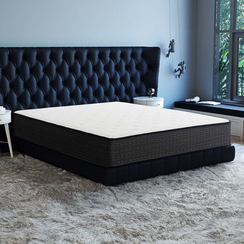 Matelas simple hybride ferme de 10 pouces avec housse en tricot rafraîchissant, matelas en mousse viscoélastique gélifiée dans une boîte