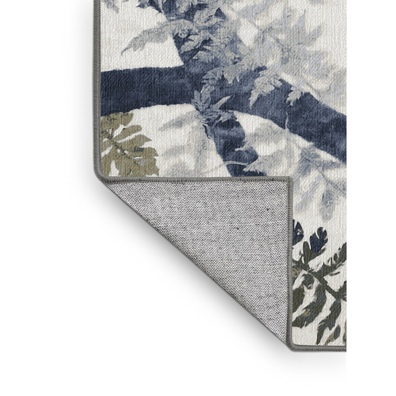 Machine Washable Gray Area Rug, Square 7'