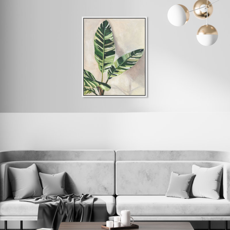 Jolies plantes I - Impression sur toile, H 21 po x l 17 po x P 1,8 po, Toile avec cadre flottant blanc