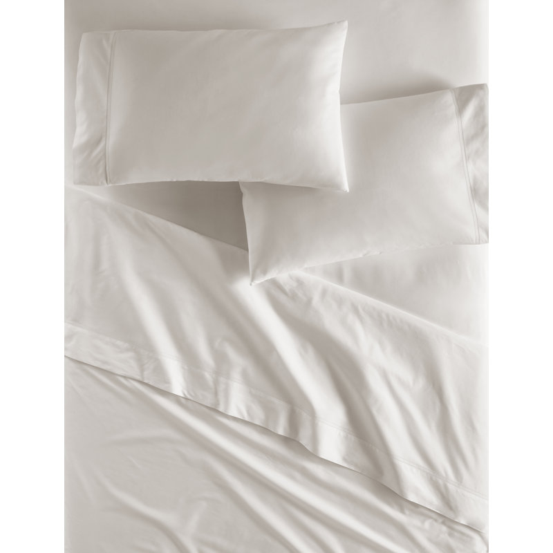 Lyric Percale Fitted Sheet, King, Platinum
