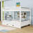 Queen Over Queen Wood Bunk Bed With Twin XL Trundle And Ladder-210383610