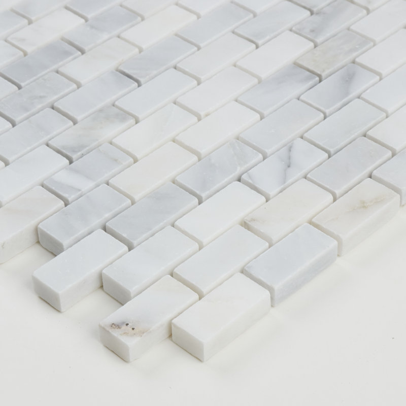 Natural Stone Marble 1/2 x 1 Brick-Joint Polished Mosaic (5 PC Per Carton) (5.00 SQFT Per Carton)