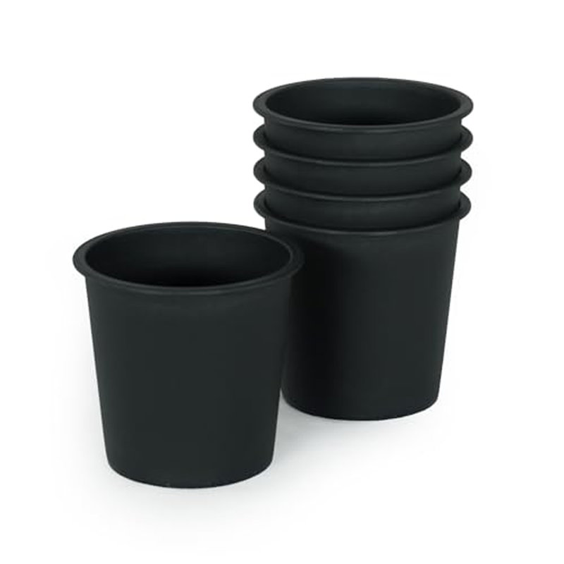 6.3" Round Nursery Plant Pot - Garden Plastic Pots With Drainage (5-Pack), 5.5" H x 6.3" W x 6.3" D