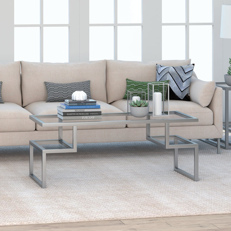 Sled Coffee Table with Storage, Nickel