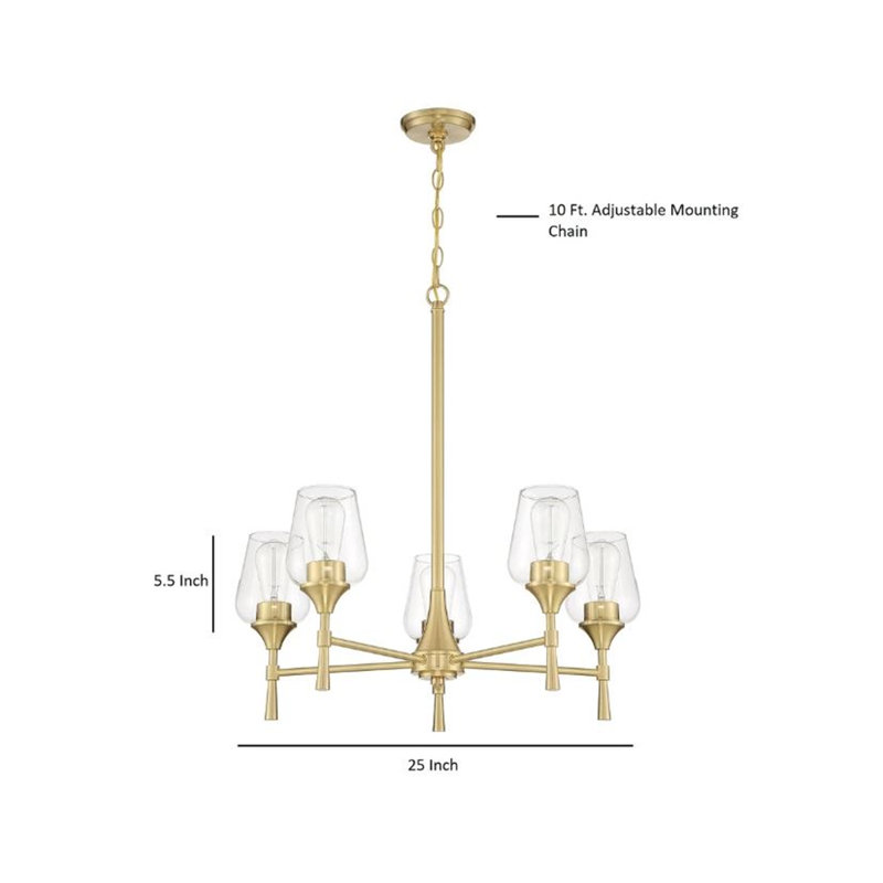 Lustre classique à 5 lumières de style bougie Corsica