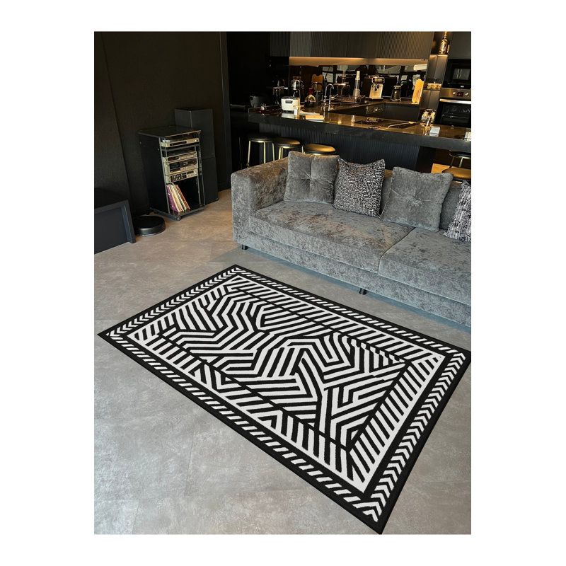 Tapis noir Mosso, 2'6" x 9'10"