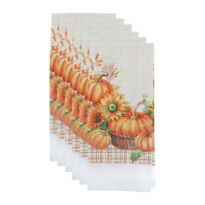Ensemble de 6 serviettes à main (citrouille)