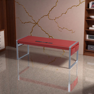 Refined Saddle Leather Desktop Desk