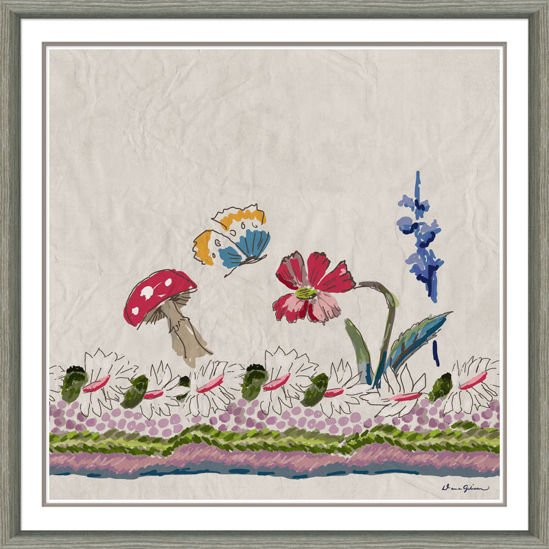 «Botany with Mushroom» par Dana Gibson - peinture encadrée