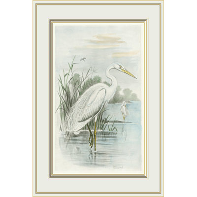White Heron 1 Piece Wrapped Canvas Painting