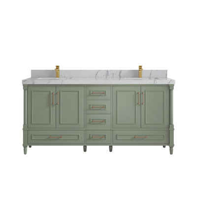 Moncef 72 po X P 22 po De meuble-lavabo double D Quartz brun Viola
