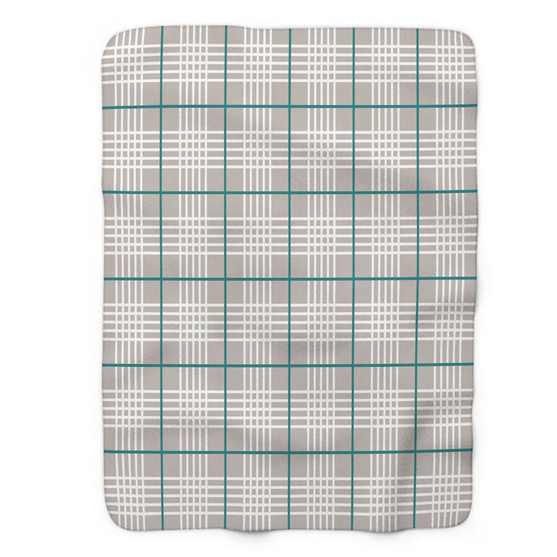 Pink Christmas Grids - 1 pièce Sherpa Premium, Grand lit