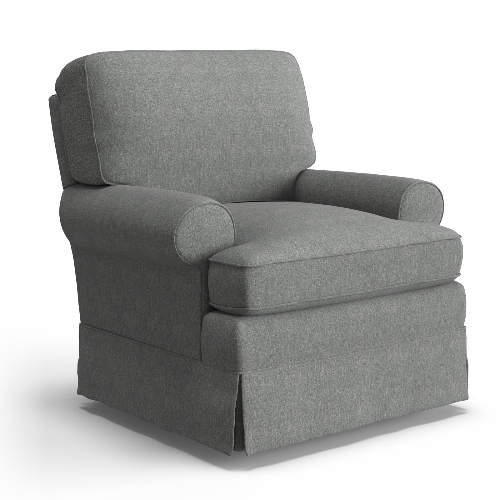 Upholstered Swivel Armchair, Charcoal Grey Performance