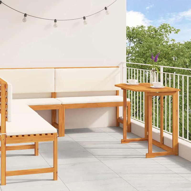 Ensemble de banc de jardin vidaXL 4 pièces en bois d'acacia massif brun