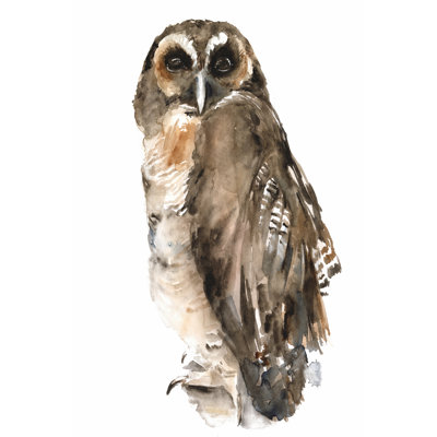 «Watercolor Owl I» par Jennifer Paxton Parker - peinture sur toile tendue