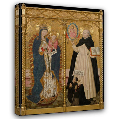 "Apocalyptic Virgin and Saint Vincent Ferrer with Two Donors" by  Pedro García De Benavarre - Gallery Wrap Canvas Wall Art