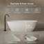 Baignoire de trempage blanche autoportante à surface solide de 55 po x 27,5 po avec trop-plein et bonde escamotable pour salle de bain Monblari-126414426-126677984