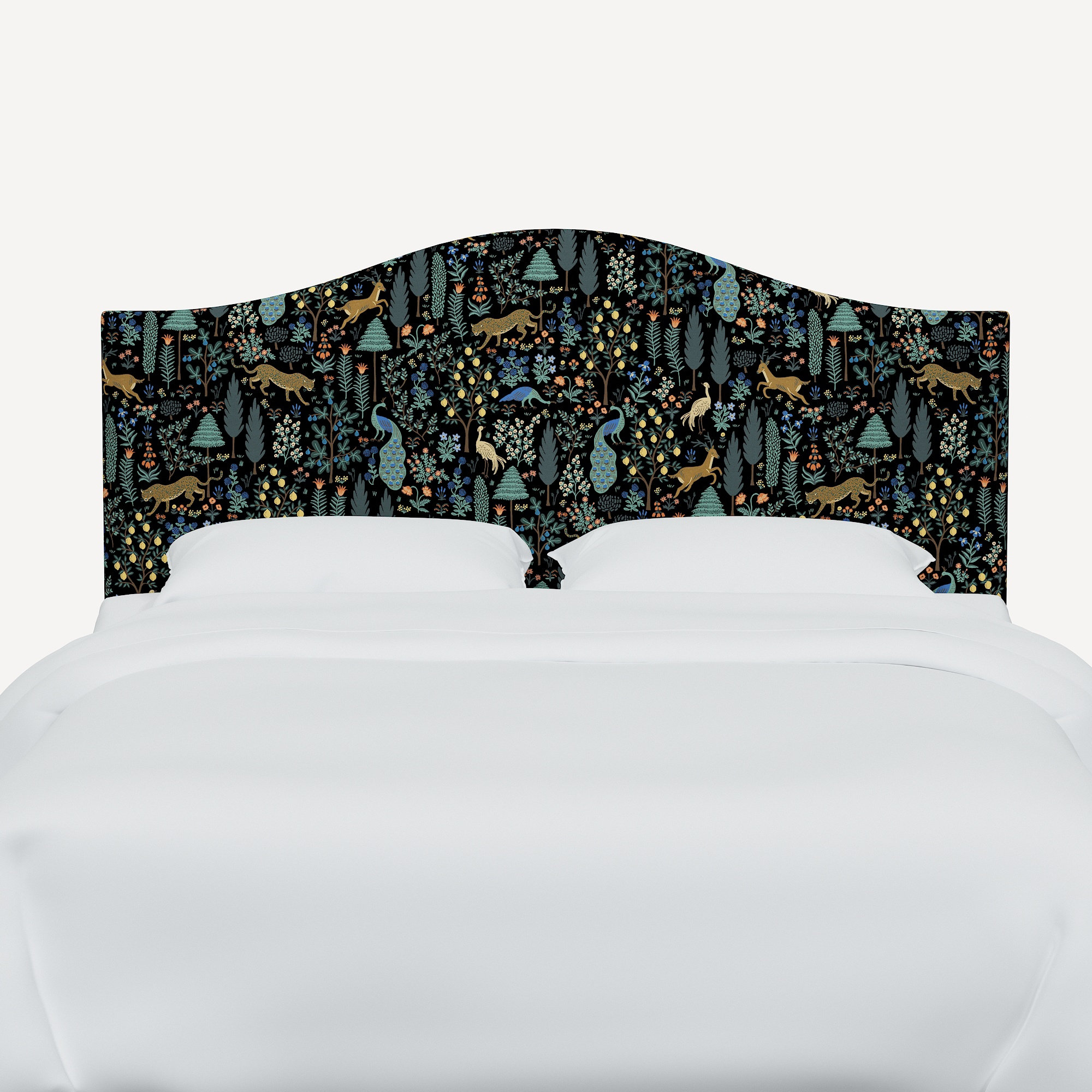 Rifle Paper Co. x Cloth & Company Mayfair Headboard, Twin, Black Menagerie