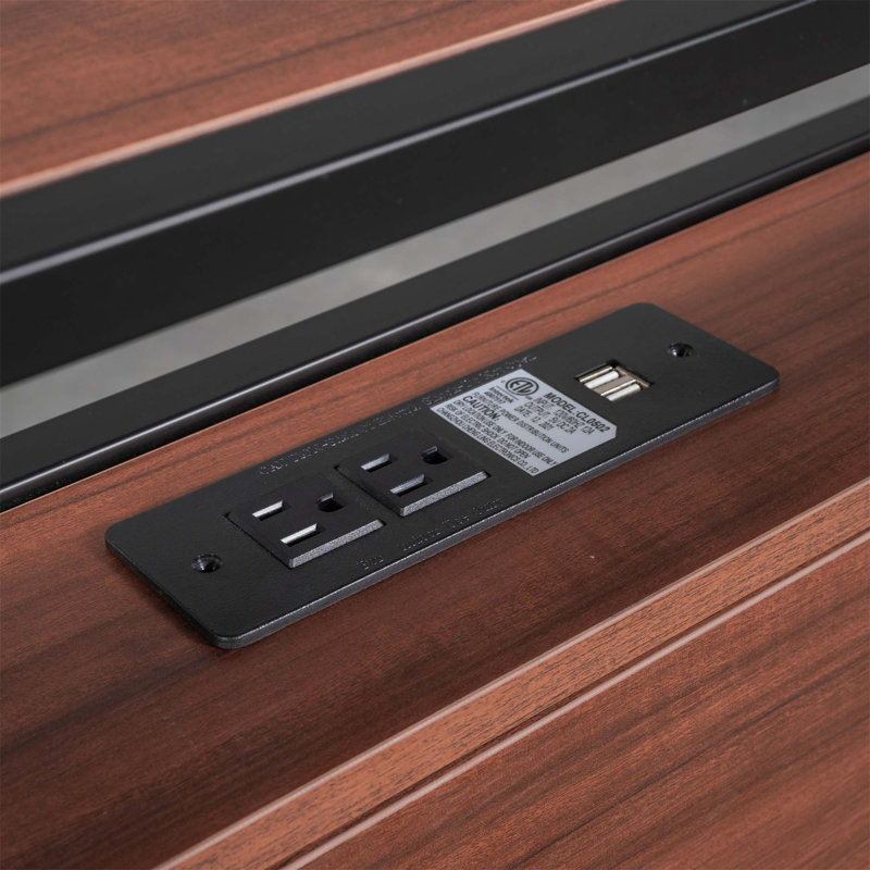 Structure de lit plateforme en métal avec lit gigogne, ports USB et support à lattes, aucun sommier nécessaire, style rustique moderne