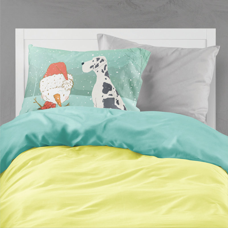 Snowman Christmas Microfiber, Harlequin Great Dane