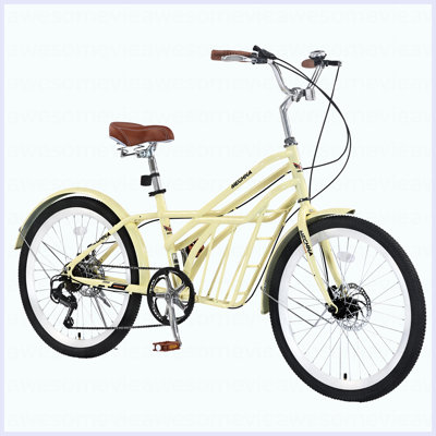 6 Speed, Steel Frame, Multiple Colors 24 Inch Bike,Commuter Bike For Adults