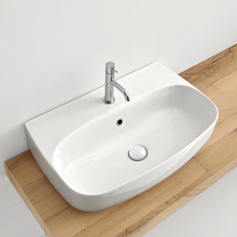 Nolita 23.6'' L Bathroom Sink, Glossy White, Single