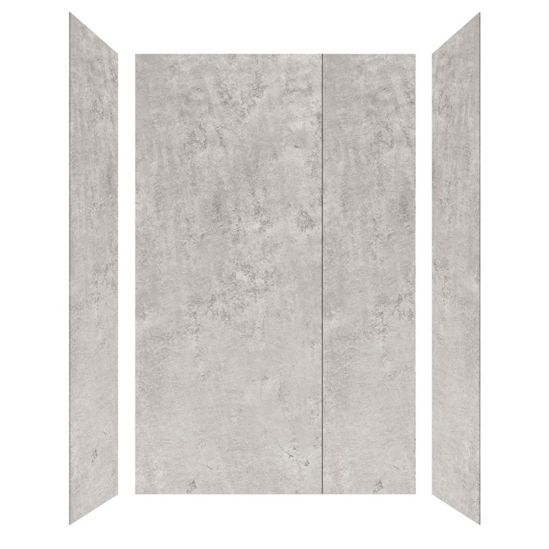 Transolid Titan Shower Wall Kit, Caesar Gray Textured, 96" H x 64" W x 48" D