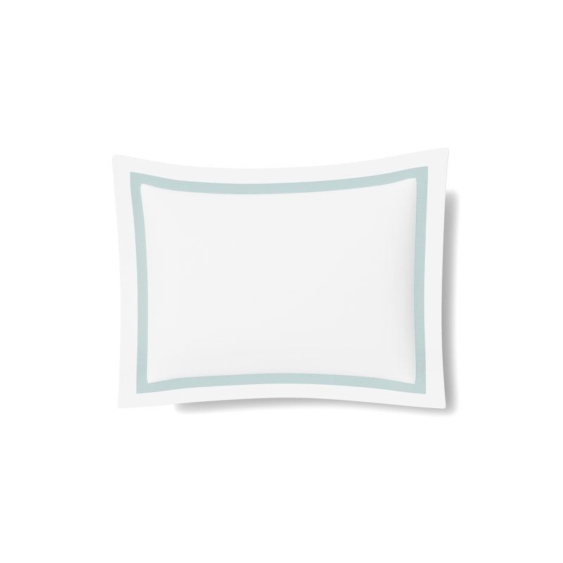 Ready-to-Bed 2.0 Cotton And Trim Sham, Ready-to-Bed 2.0 Cotton & Trim Standard Sham, White/Aqua