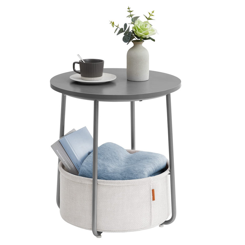 Lauranne Frame End Table, Cement Grey/Cloud White, Grey
