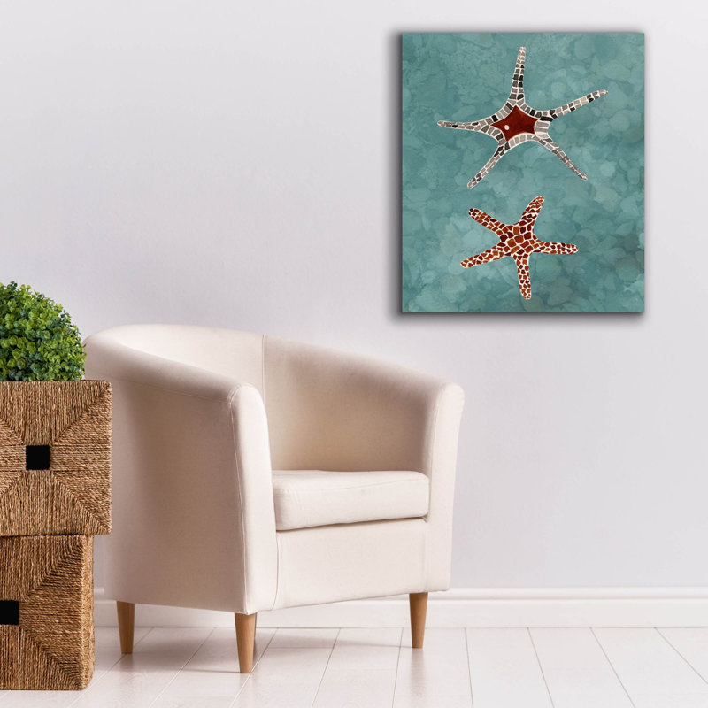 «Twin Starfish 1» par Alicia Ludwig, art mural sur toile, H 30 po x l 26 po