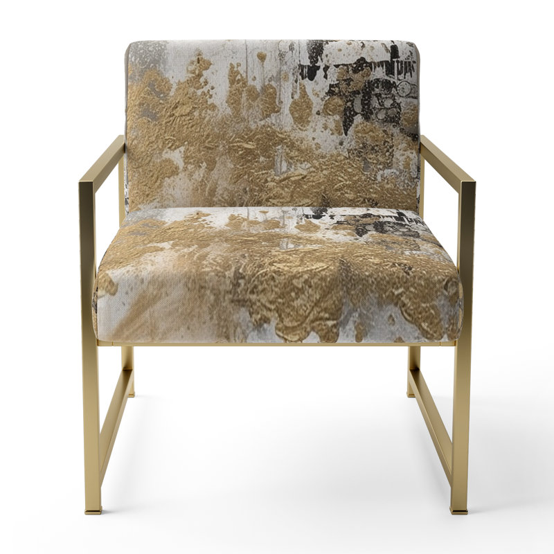 Modern Golden Abstract - Chaise d'appoint rembourrée, Doré