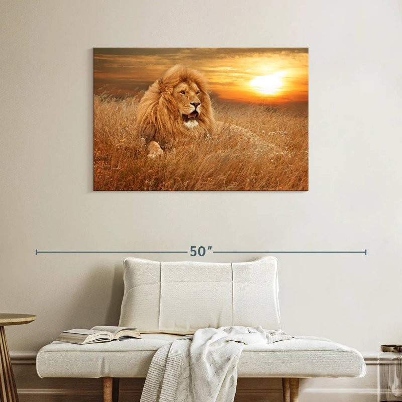 Lion couché Brampt, H 26 po x l 39 po
