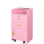 Rangement de salon en rose - 2 tiroirs et 1 armoire pour divers articles