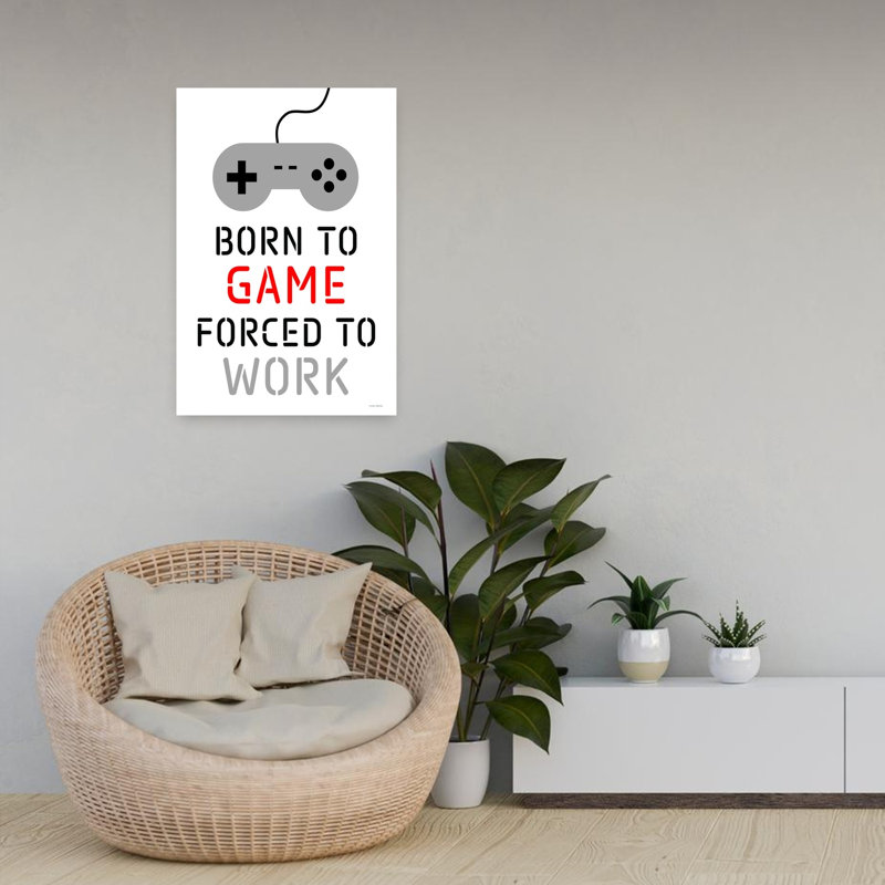 «Born To Game», art mural moderne abstrait contemporain, H 24 po x l 24 po