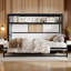 Lit escamotable simple avec tablettes, lit mural en métal au design pliable et peu encombrant, blanc-1523032233