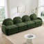 Canapé 4 places Teddy en tissu doux semblable à un nuage, dossier incurvé et accoudoirs avec coussins lombaires incurvés, canapé modulaire à 4 places avec coussin de soutien double couche, vert-2035416746
