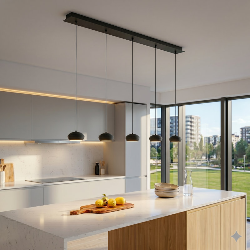 Chana 5 - Light Cluster Pendant, Black