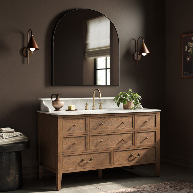 Elliston Single Wide Vanity-Carrara Marble