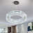 24" Modern Crystal Led Dimmable Ring Chandelier Black