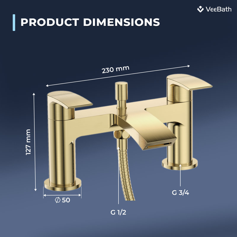 Abida Bathroom Bath Shower Mixer Bath Filler