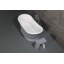 Baignoire piédestal ovale à double surface 67 po avec bonde Kingston Stone-57475216