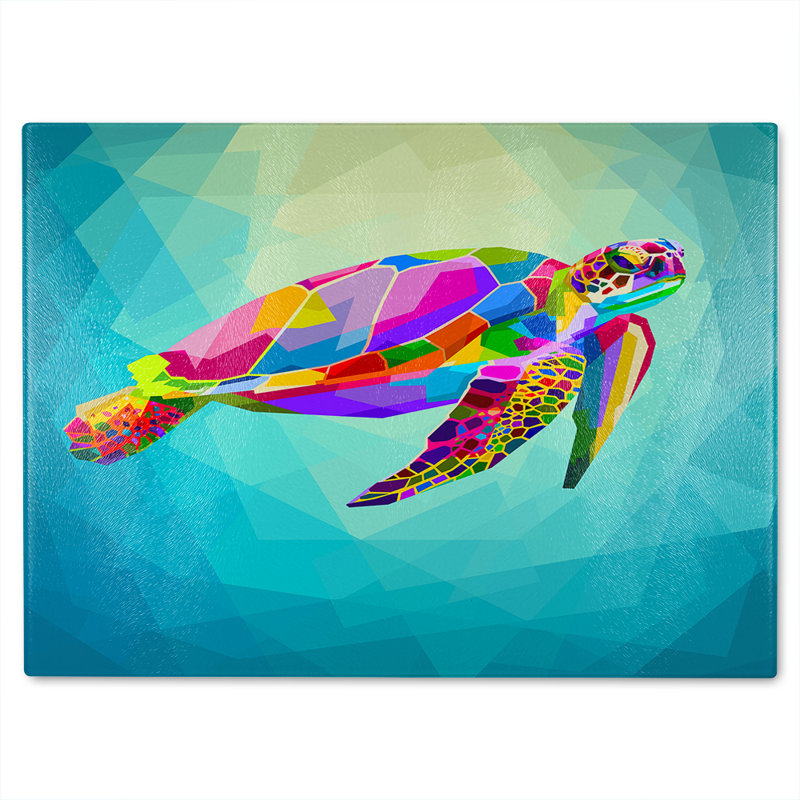 geometric water ocean Designer Glass Chopping Board