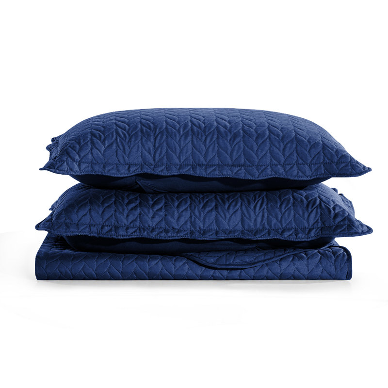 Embossed Bedspread Set For Twin | Hotel-Quality Quilt Set, Blue, Twin Bedspread ( 66 x 86 )+ 1 Standard Pillowcases