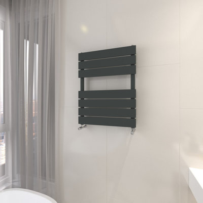 Noella Anthracite Flat Panel Towel Rail Designer Radiator
