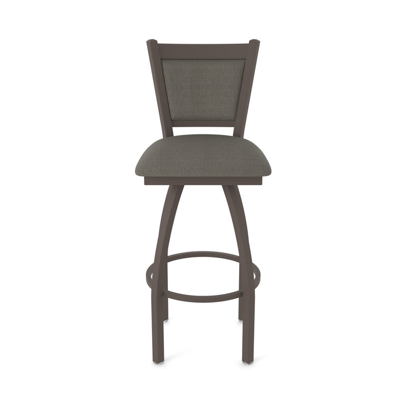 Tabouret pivotant Hadleigh, Tabouret de comptoir (siège d'une hauteur de 25 p, Bronze, Tissu - graphique calice