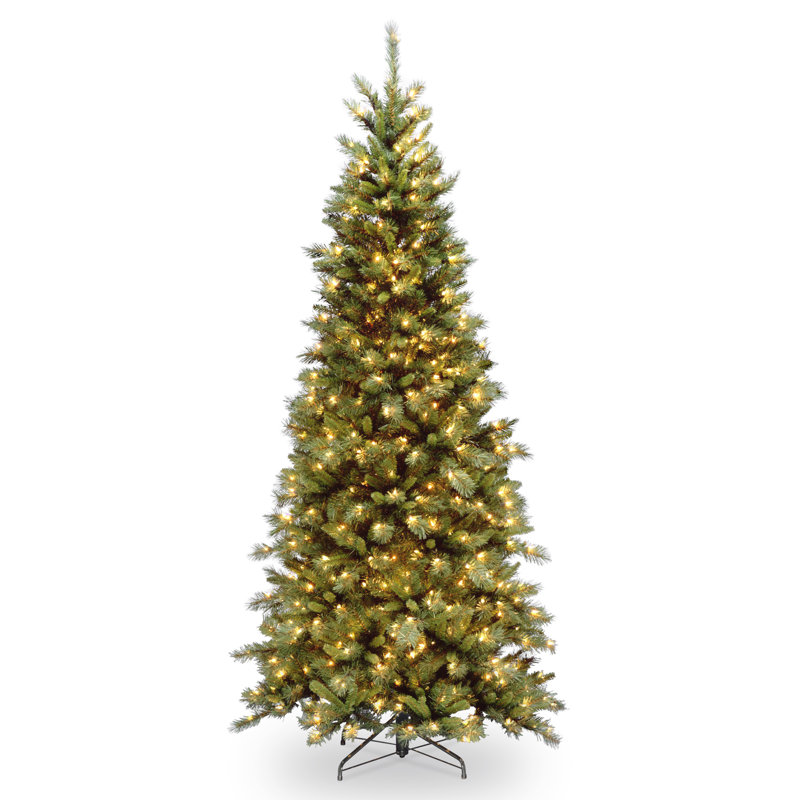 Tiffany Slim 10' Green Fir Artificial Christmas Tree with 800 Clear Lights with Stand, 6.5'
