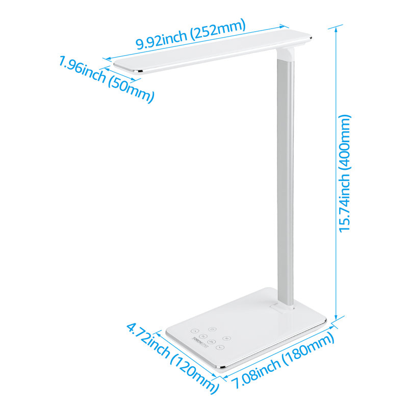 Skillern LED Desk Lamps, Eye-Caring Swing Arm Table Lamp, White